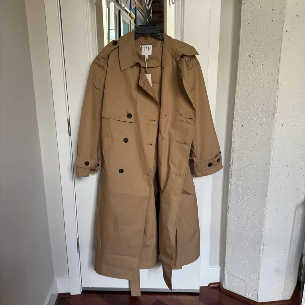 NWT GAP/Sandy Liang Tan Trench Coat, L/XL - Picture 1 of 4